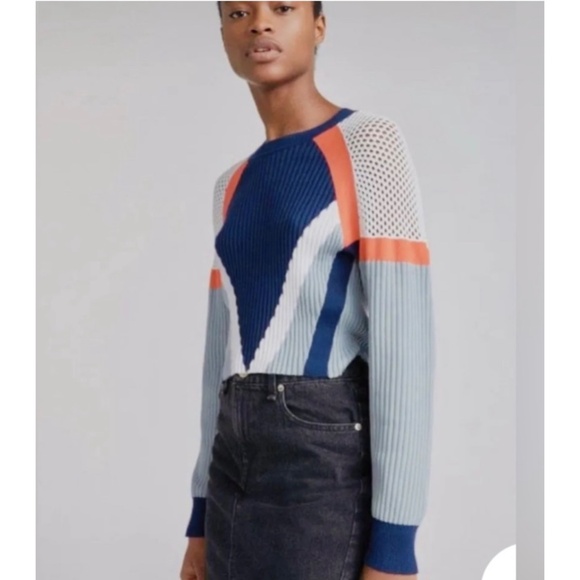Rag & Bone Lark Colorblock Ribbed Crewneck Sweater, NWOT, SP - Picture 3 of 12